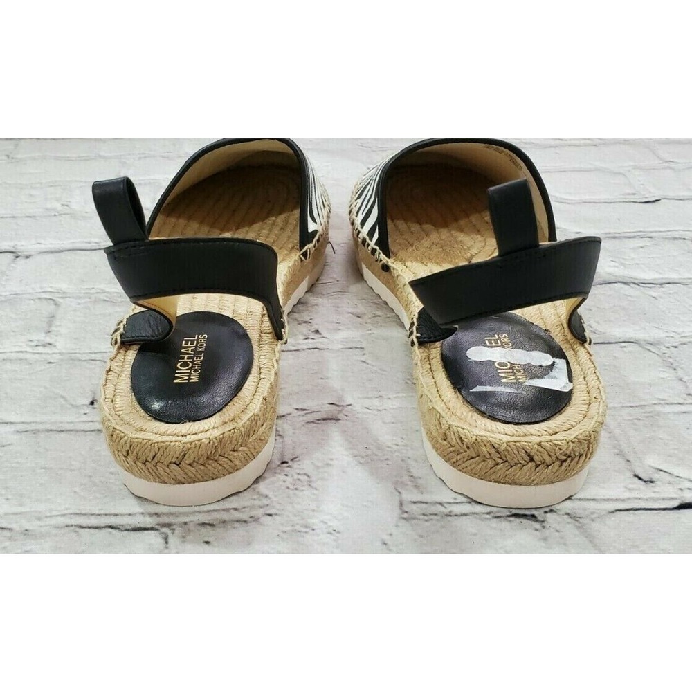 Michael Kors Lenny Ankle Strap Espadrille Flats Zebra WOMENS SIZE 9.5 - Picture 7 of 7